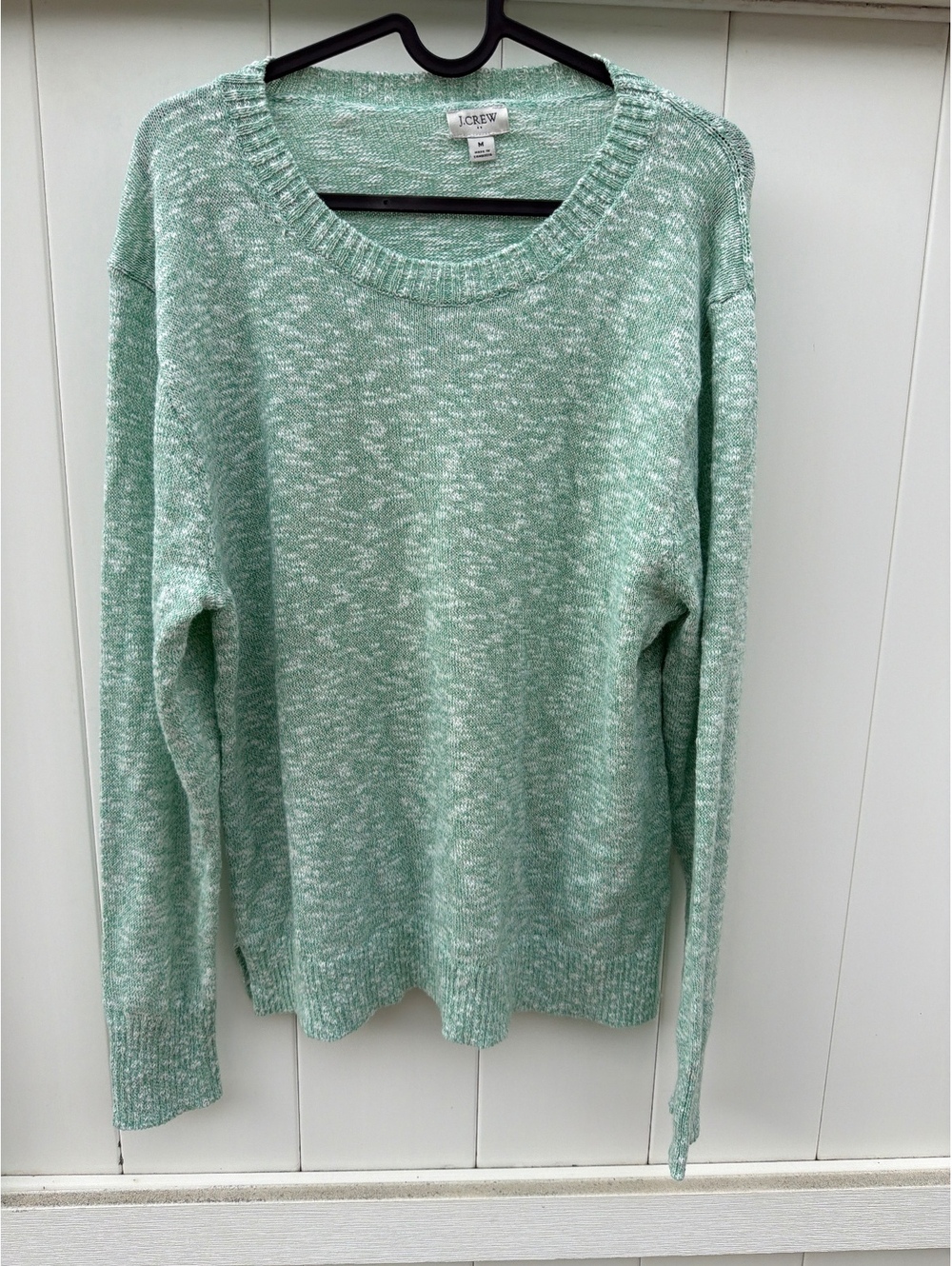 J.Crew Women's Medium Mint Marled Crew Neck Pullover Sweater